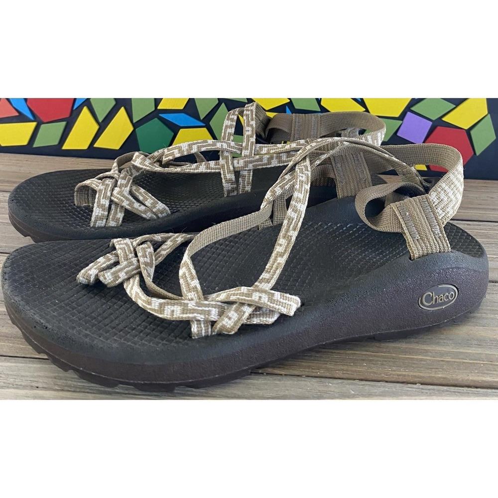 Chaco Beige Strap Sandals Womens 10 Comfort City Summer